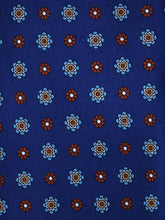 SAMANTHA Blue Printed Silk 3 Fold Tie